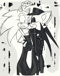 bdsm_outfit bodysuit bondage bound_wrists ctrl_bullet eyeshadow female furry genderswap_(mtf) hat rouge_the_bat sega sonic_(series) sonic_the_hedgehog wings yuri