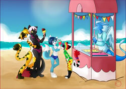 anthro balls beach feline food fur harumi ice_cream male mammal penis seaside sex skynex