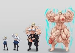 abs artoria_pendragon fate_(series) futanari futanari hazel_iic hyper_muscles muscle_growth muscular_futanari