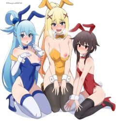 3girls absurd_res absurdres adult adult_female ankle_strap_heels aqua_(konosuba) aqua_hair aqua_hair_female areola_bulge areolae bandaged_leg bare_arms bare_breasts bare_chest bare_hands bare_hips bare_nipples bare_shoulders bare_skin bare_thighs bare_tits belly_button birthing_hips black_legwear black_stockings black_thighhighs blonde_eyebrows blonde_female blonde_hair blonde_hair_female blue_bowtie blue_bunny_ears blue_bunnysuit blue_eyebrows blue_eyes blue_eyes_female blue_footwear blue_hair blue_hair_female blue_hairband blue_high_heels blue_leotard blue_shoes blue_topwear blush blush_face blush_lines blushed_face blushing_at_viewer blushing_face blushing_female bowtie breasts brown_eyebrows brown_hair brown_hair_female bunny_ears bunny_tail bunnygirl bunnygirl_outfit bunnysuit bust_cup busty busty_female busty_girl calves child_bearing_hips cleavage collar collarbone cross_hair_ornament curvaceous curvaceous_body curvaceous_female curvaceous_figure curvaceous_hips curvaceous_thighs curvy curvy_body curvy_female curvy_figure curvy_hips curvy_thighs darkness_(konosuba) dot_nose elbows embarrassed_exposed_female embarrassed_expression embarrassed_female exposed_arms exposed_breasts exposed_chest exposed_hips exposed_nipples exposed_shoulders exposed_skin exposed_thighs eyebrows_visible_through_hair fair_skin feet female female_focus female_only fertile_hips fingernails fingers flat_belly flat_breasts flat_chest flat_chested footwear frown frown_eyebrows frowning frowning_at_viewer full_body groin hair_between_eyes hair_ornament hair_ornaments hairband hand_on_breast hand_on_chest hand_on_leg hand_on_own_breast hand_on_own_chest hand_on_own_leg hand_on_own_thigh hand_on_thigh hands_on_legs hands_on_own_legs hands_on_own_thighs hands_on_thighs high_heels high_resolution highres horny hourglass_figure kagironsfw knees kono_subarashii_sekai_ni_shukufuku_wo! large_breasts lean_body lean_figure legs legwear leotard light-skined_female light-skinned light-skinned_female light_skin light_skin_female light_skinned light_skinned_female long_hair looking_at_viewer mature mature_female medium_breasts megumin multiple_females multiple_girls narrow_waist navel nervous nervous_expression nervous_face nervous_female nervous_smile nipple_bulge nipples on_knees one_breast_out open_mouth open_mouth_smile parted_lips petite petite_body petite_breasts petite_female petite_girl petite_tits ponytail pushing_breasts_together pussy red_bowtie red_bunny_ears red_bunnysuit red_eyes red_eyes_female red_footwear red_hairband red_high_heels red_leotard red_shoes red_topwear scarlet_eyes shiny_breasts shiny_hair shiny_nipples shiny_shoulders shiny_skin shoes shoulders shy shy_smile sidelocks simple_background sitting sitting_on_ass sitting_on_floor sitting_on_ground sitting_on_knees skinny skinny_female skinny_girl skinny_waist slender_body slender_waist slim_girl slim_waist small_breasts smooth_chest smooth_skin squeezing_breasts_together stockings thick_thighs thighhighs thighs thin_waist tongue topwear uncensored uncensored_breasts uncensored_nipples v-line very_long_hair white_background white_collar white_knee_socks white_legwear white_stockings white_thigh_highs white_thighhighs white_wrist_cuffs wide_hips wrist_cuffs yellow_bowtie yellow_bunny_ears yellow_bunnysuit yellow_eyebrows yellow_footwear yellow_hair yellow_hair_female yellow_hairband yellow_high_heels yellow_leotard yellow_shoes yellow_topwear youjo