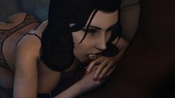 1boy 1girls 3d big_breasts bioshock bioshock_infinite black_hair blowjob blue_eyes breasts burial_at_sea busty dark-skinned_male dark_skin dinoboy555 elizabeth_comstock elizabeth_comstock_(burial_at_sea) fellatio female female_focus hourglass_figure interracial interracial_sex lactating lactation large_breasts long_hair makeup male pale-skinned_female pale_skin penetration penis pregnant pregnant_belly pregnant_female pregnant_sex sex tagme wide_hips