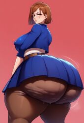 ai_generated big_ass big_breasts cellulite gigantic_ass gvukub huge_ass jujutsu_kaisen kugisaki_nobara thick_thighs wobbling_ass