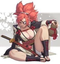 1girls 2024 2d 2d_(artwork) amputee baiken clothed clothed_female clothing eyepatch female female_only guilty_gear high_resolution highres light-skinned_female light_skin rizdraws solo solo_female