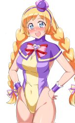 aged_up big_breasts clothed cure_friendy hands_on_hips inukai_iroha leotard obakenorururu precure pretty_cure wonderful_precure!