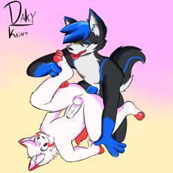 anthro daky_kainy duo feral hi_res male male/male