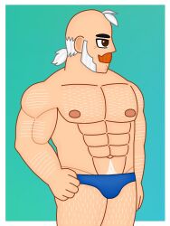 bara bear beard big_breasts big_muscles brawl_stars daddy dilf exhibitionism gay hair male male_only mature mature_male moustache muscles muscular muscular_male nsfw old_man older_male pubic_hair sam_(brawl_stars) seductive seductive_look