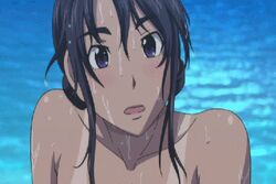 1girls animated animated_gif areolae breasts female female_only gif large_areolae large_breasts long_hair navel night nipples nude one-piece_swimsuit_tanline open_mouth pink_pineapple ponytail puffy_nipples screencap screenshot solo soushisouai_note soushisouai_note_the_animation stitched swimming t-rex_(animation_studio) tan tanline water wet