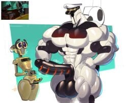 2boys auto_(wall-e) bara dymitr3 gay huge_balls huge_cock hunk male male/male male_only robot twink twink_and_daddy wall-e wall-e_(character)