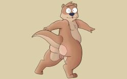 absurd_res anthro anthro_only ass balls blueguylie blush fur genitals hi_res looking_at_viewer male male_focus male_only mammal mustelid nude otter short_stack solo surprise surprised_expression tail wide_hips