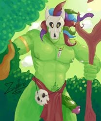 absurd_res anthro hi_res humanoid male solo witch_doctor_(terraria) zaphiroblue