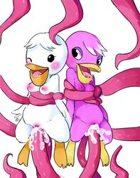 animal_crossing anthro anthrofied avian bird blush breasts clitoris cum cum_in_pussy cum_inside drooling female nintendo pelican pelly_(animal_crossing) penetration phyllis_(animal_crossing) pussy saliva seabird straight_hair tentacle tingtongten tongue tongue_out vaginal_penetration video_games