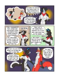 ! alexicivitas anthro balls bandana border_collie canine comic dialog duo ear_piercing english_text flirting fox fur furry male male_only mammal nude pencil piercing sheath sunitai text zander