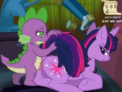 1boy 1girls anal animated anus ass buttercup_saiyan doggy_style equine friendship_is_magic from_behind horse mammal my_little_pony penetration penis pony pussy sex smooth_skin spike_(mlp) tail_grab