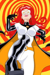 banedearg boots cape disney earrings female_only femdom gloves high_heel_boots high_heels hypnosis hypnotizing_viewer long_hair mezmerella mind_control pixar red_hair spiral_eyes straight_hair the_incredibles thigh_boots