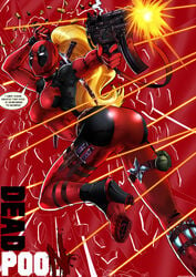 ass big_ass blonde_hair blood bodysuit breasts bullets dat_ass dialog disney fat_ass female grenade gun high_heel_boots high_heels katana knife lady_deadpool marvel mask parody pawg ponytail shadman shooting shuriken skin_tight solo sword tied_hair tight_clothes wanda_wilson weapon