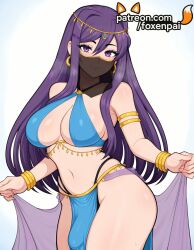 1futa 2025 ai_generated armlet artist_name bangle bracelet breasts bulge bust chest clothes_lift cock dick doki_doki_literature_club earrings erection foxenpai futanari hi_res high_quality high_resolution highres hoop_earrings intersex jewelry lifted_by_self long_hair looking_at_viewer mouth_veil navel patreon patreon_username pelvic_curtain penis purple_eyes purple_hair skirt_hold skirt_lift smile solo stable_diffusion veil watermark yuri_(doki_doki_literature_club)