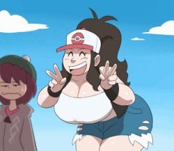 2023 2d 2d_animation 2girls animated ass big_ass big_breasts big_butt big_thighs blue_sky bouncing_ass bouncing_breasts bouncing_butt breasts brown_hair closed_eyes_smile cloud clouds fat female fimif gloria_(pokemon) hat higher_resolution_duplicate hilda_(pokemon) huge_ass huge_breasts huge_butt huge_thighs long_hair mouth nintendo open_mouth peace_sign pokemon pokemon_bw pokemon_ss shiny_breasts shiny_hair shiny_skin short_hair smile smiling teeth teeth_showing teeth_visible thick_thighs thighs tight_clothes tight_clothing two_fingers_up unamused