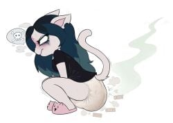 2d 2d_(artwork) 2d_artwork angry angry_expression angry_face anthro anthro_only blue_hair bluesky blush blush_lines blushing_female bodily_fluids bodily_noises bottomwear breasts cat_ears cat_girl cat_humanoid cat_tail catgirl claire_(the_summoning) clothed clothed_female clothes clothing crinkle crinkled_diaper crouch crouched crouching crouching_female diaper diaper_fetish diaperfur ears_back embarrassed embarrassed_expression embarrassed_female eyebrows eyelashes eyeshadow fart fart_fetish fart_noises farting farts feces feces_in_diaper feline feline_humanoid felis female female_anthro female_focus female_only filled_diaper filling filling_diaper filling_up footwear frown frown_eyebrows frowning frowning_female full_body full_diaper fur furry furry_ears furry_female furry_only furry_tail grey_body grey_fur hair hi_res highres long_hair long_tail looking_forward makeup makeup_running mammal mammal_humanoid mascara messy_diaper messyszop multicolored_hair narrowed_eyebrows narrowed_eyes no_nude no_nudity no_pants no_underwear noise noises nose notched_ear occult_symbol pentagram pooping_on_self pushing_hard raised_tail running_makeup running_mascara runny_makeup runny_mascara scat scatplay shirt shit shitting shitting_self shoes shoes_on side_angle side_boob side_view sideboob sitting skull skull_and_crossbones skull_head slippers smelly smelly_ass smelly_diaper soiled soiled_bottomwear soiled_diaper soiling soiling_bottomwear soiling_diaper solo solo_female solo_focus speech_bubble squat squatting stink stink_fumes stink_lines stinky stinky_ass stinky_diaper stinky_fart sweat sweating sweaty sweaty_body symbol symbol_on_head t-shirt tail the_summoning topwear unclean_diaper used_diaper white_body white_diaper white_fur