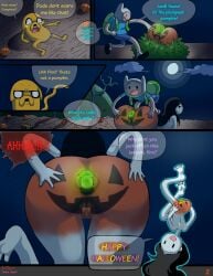 adventure_time anal_insertion animated ass bad_english bad_pun buttplug cartoon_network comic_page female finn_the_human gif glowing glowing_object grey_skin halloween halloween_theme happy_halloween human humanoid jake_the_dog marceline meme_reference naked_female object_in_ass page_2 page_number presenting_ass presenting_hindquarters pumpkin pumpkin_ass pumpkin_butt pumpkin_patch pussy redmatzoo themed_object vampire vampire_girl