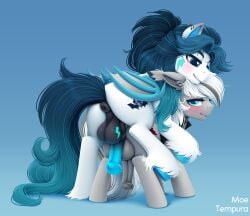 absurd_res animal_genitalia animal_penis anus backsack balls ballsack bat bat_pony blue_background blue_eyes blush cutie_mark duo ear_piercing ear_ring equid equine equine_genitalia equine_penis fan_character feral fur genitals gradient_background hasbro hi_res hooves horse hybrid male male/male male_on_bottom male_on_top mammal moetempura my_little_pony on_bottom on_top penis piercing pony quadruped ring_piercing silver_(silver_edge_uwu) simple_background tail tempest_diamond white_body white_fur