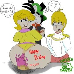 belt belt_collar birthday bubble_ass bubble_butt cake chubby chubby_male cute cute_boy dakko_(dakkodanth) dakkodanth fat_ass gift happy_birthday louis_(nataliebum25) louis_masterson male masterson_mansion nataliebum25