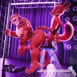 3d 3d_animation anal anal_sex animal animated anthro anthro_on_anthro anthro_penetrated ass big_sub disney fox furry gay grabbing_tail male male_only muscular muscular_male nick_wilde no_sound penetration screwingwithsfm size_difference small_dom_big_sub small_top_big_bottom stripper_pole tagme tiger tiger_dancer_(valorlynz) tiger_dancer_(zootopia) tongue_out video zootopia