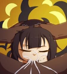 1boy 1girls 2024 2d animated big_penis black_hair blowjob bodily_fluids character_request cock cum cum_explosion cum_in_mouth cum_on_face cum_on_tongue cum_overflow dark-skinned_male dark_skin dick explosion female forced_oral heart kono_subarashii_sekai_ni_shukufuku_wo! light-skinned_female light_skin male megumin mep_brush mepbrush no_sound oral_sex penis penis_in_mouth red_eyes sex straight straight_sex tagme tongue tongue_out twitter_link video