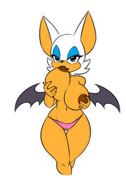 2014 anthro areola bat big_breasts breast_fondling breasts clothing erect_nipples female fondling huge_breasts mammal nipples nitro panties rouge_the_bat sega self_suckling solo sonic_(series) sonic_the_hedgehog_(series) topless underwear wings