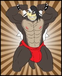 1boy anthro bulge clothing darius_leodragon flexing jockstrap koopa looking_at_viewer male male_only mario_(series) muscular muscular_male nintendo pecs scalie smile solo underwear video_games