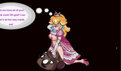 1boy animated breasts cowgirl_position goomba interspecies male mario_(series) nintendo playshapes princess_peach riding text