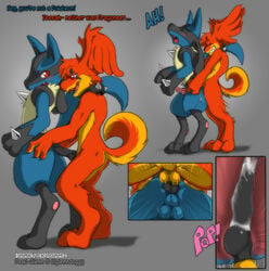 crossover darknek0gami digimon gay gazimon lucario pokemon pokemon_(species) sex