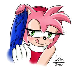 1boy 1girls 2007 amy_rose anthro big_penis couple disembodied_penis duo erect erection eyelashes faceless_male female fur green_eyes half-closed_eyes hedgehog kio licking_lips looking_at_penis male penis pink_fur pink_spines rubbing_penis sega sonic_(series) sonic_team sonic_the_hedgehog straight straight_hair veiny_penis video_games