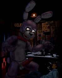 2boys balls bonnie_(fnaf) clothed erection five_nights_at_freddy's gay human johawk lagomorph long_ears machine male male_only mammal mechanical mike_schmidt_(fnaf) multiple_boys night_guard_(fnaf) nude penis rabbit robot security_guard smooth_skin video_games