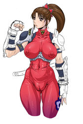 bodysuit breasts cameltoe erect_nipples erect_nipples_under_clothes female female_only girl_power human koutarou koutarou_with_t latex lipstick ninja pussy see-through skin_tight solo soul_calibur sword taki thighs uncensored weapon