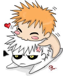 bleach chibi hollow hollow_ichigo ichigo_kurosaki male male_only multiple_males multiple_persona selfcest tagme yaoi zangetsu