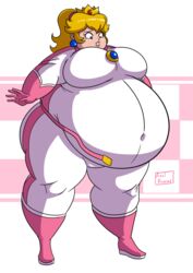 axel-rosered bbw belt belt_snapping big_belly biker_girl blonde_hair chubby chubby_female fat female_focus mario_(series) mario_kart obese obese_female overweight overweight_female ponytail princess_peach solo thick_thighs