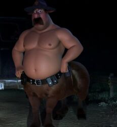 1boy 2026 3d accurate_art_style ai_assisted ai_generated chubby colt_bronco dad_bod disney draal_the_deadly edit gay grok male male_only minotaur moustache night nipples no_visible_genitalia onward_(2020) overweight pixar screencap slightly_chubby solo yaoi