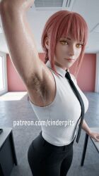 1girls 3d 3d_(artwork) 3d_model 3d_render ai_generated armpit armpit_fetish armpits arms_up bikini breasts chainsaw_man cinderpits detailed detailed_background female hairy hairy_armpits makima_(chainsaw_man) realistic realistic_textures self_upload smug smug_face solo solo_female solo_focus sweat sweatdrop sweating sweaty sweaty_armpits sweaty_body sweaty_breasts tight_clothing tight_fit