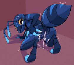 after_sex all_fours andromorph ant antennae_(anatomy) anthro anus arm_support arthropod ass bodily_fluids cum cum_in_ass cum_in_vagina cum_inside cum_on_butt cum_on_ground cum_on_leg digital_drawing_(artwork) digital_media_(artwork) digitigrade eek_(eekanant) eekanant genital_fluids genitals half-closed_eyes hi_res hymenopteran insects intersex leaking_cum looking_back mandibles narrowed_eyes nonbinary_(lore) presenting presenting_anus presenting_hindquarters presenting_vulva shadow shaking solo spread_anus spreading sweat tremble_lines trembling vulva yellow_eyes