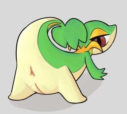 anus ass female feral generation_5_pokemon genitals konen nintendo pokemon pokemon_(species) presenting presenting_anus presenting_hindquarters presenting_vulva snivy solo vulva