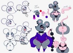 anthro anus band-aid band-aid_on_leg bandage bikini blush bottomwear clothing dolphin_shorts ear_piercing femboy genitals hi_res leg_warmers legwear male mammal model_sheet multiple_angles murid murine navel oversized_clothing oversized_topwear pasties paws penis piercing presenting presenting_anus rat rat_scrub_(somescrub) rodent scrub_(somescrub) shorts shortstack simple_background small_penis solo somescrub sweater swimwear topwear two-piece_swimsuit