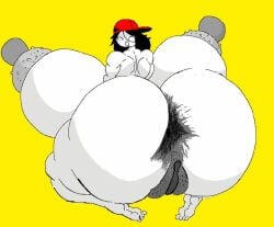 1girls anus_focus barefoot butcher_vanity_(synthesizer_v) completely_nude completely_nude_female dark_anus female female_only full_body hyper hyper_ass hyper_breasts naked naked_female nude nude_female red_hat solo solo_female synthesizer_v tagme varix_(edit) yellow_background yi_xi_(synthesizer_v)