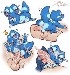 anal anal_sex anus ass balls blue_body blue_tail bodily_fluids cum cum_on_butt cum_on_penis cumshot duo ejaculation erection feral feral_penetrated gecqua generation_10_pokemon genital_fluids genitals hi_res human human_on_feral human_on_male human_penetrating human_penetrating_feral humanoid_genitalia humanoid_penis interspecies light-skinned_male male male/male male_on_feral mammal miori nintendo oral penetration penile penile_penetration penis pokémon_(species) pokemon pokemon_(species) pokemon_ww pokephilia quadruped sex simple_background smile solo_focus tail teeth tongue tongue_out white_eyes ziran zoophilia