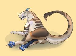 animal_genitalia animal_penis backsack balls dragon equine_genitalia equine_penis felkin feral fur furred_dragon furred_scalie genitals hi_res looking_at_viewer male miles.smilodon mythological_creature mythological_scalie mythology pawpads penis scalie solo
