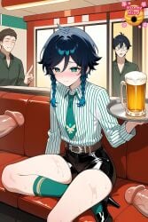 1femboy 2d ai_generated alcoholic_beverage alcoholic_drink all_male artist_logo bangs bare_legs bare_skin bare_thighs beer beer_glass beer_mug belt belt_buckle black_bottomwear black_footwear black_heels black_high_heels black_shorts blush blushing_male boner bottomwear braided_hair braids brown_belt brown_hair brunette_femboy brunette_male circumcised closed_mouth clothed clothed_femboy clothed_male clothes clothing cock collared_shirt cute cute_femboy cute_male dark_hair dark_hair_male dick dressed drink english_text erect erect_cock erect_dick erect_penis erection femboy femboy_focus footwear fully_clothed fully_clothed_male gay gay_male genitals genshin_impact green_eyed green_eyed_male green_eyes green_eyes_male green_necktie green_sock green_socks green_stripes hair hair_braids hard hard_cock hard_dick hard_on hard_penis heels high_heels high_res high_resolution highres holding_beer holding_tray hunnyhive hunnyhive(artist) hunnyhivestudio hunnyhivestudios indoors light-skin light-skinned_femboy light-skinned_male light_blush light_skin light_skin_male light_skinned_femboy light_skinned_male long_sleeve_shirt long_sleeves looking_down looking_down_at_penis male male_only male_sub male_submission males_only mihoyo mouth mouth_closed necktie otoko_no_ko otokonoko partial_male penis shiny_bottomwear shiny_clothing shiny_shorts shirt shoes short_shorts shorts sitting sitting_male sitting_on_chair skintight_clothing sleeves socks socks_and_heels socks_and_shoes soft_skin soft_thighs solo_focus striped striped_clothing striped_shirt submissive_male sweat sweatdrop sweaty thick_thighs thighs tie tight_bottomwear tight_clothing tight_shorts topwear venti_(genshin_impact) video_game_character video_games waitress_uniform wet_skin wet_thighs yaoi
