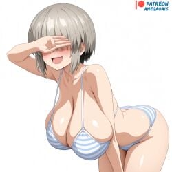 1girls 2d 2d_(artwork) 2d_artwork 4k ahegao_ai ai_generated big_ass big_breasts bikini bikini_bottom bikini_top blush blushing_at_viewer blushing_female breast_covered breasts clothed clothing color colored commission commission_art curvy curvy_body curvy_figure eyes_covered fat_ass female female_focus female_only focus gray_hair looking_at_viewer open_mouth pov request semi_nude short_hair simple_background solo solo_female solo_focus teenager thick_thighs thighs tongue tongue_out uzaki-chan_wa_asobitai! uzaki_yanagi white_background