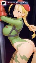 1boy 1girls 2026 ahoge ai_generated artist_name beret blonde_hair blue_eyes bodypaint braid breasts bust cammy_white chest cock dick electroworld female fingerless_gloves fucking gloves green_leotard harness hat hi_res high_quality high_resolution highres intercourse leotard long_hair love_making nude patreon patreon_username penetration penis scar sex sex_from_behind sexual_intercourse solo_focus stable_diffusion straight street_fighter thong_leotard twin_braids watermark