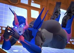 2026 3d 3d_(artwork) 3d_render arcee arcee_(prime) big_ass big_breasts blue_body blue_eyes cybertronian female robot robot_girl soundpunk501 thick_thighs transformers transformers_prime