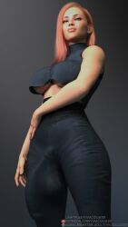 1futa 3d 3d_(artwork) 3dx bulge bulge_through_clothing cock futa_only futanari huge_cock large_breasts large_penis pants penis solo solo_focus solo_futa underboob vivacious3d
