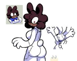 1girls ass_focus boobs breasts brown_hair brown_skin bunny_girl butt_focus button_nose costume dark-skinned_female fat_ass female female_human female_only five_nights_at_freddy's five_nights_at_freddy's:_security_breach five_nights_at_frickbears five_nights_at_frickbears_3 freckles hair human luminousfox meme_in_the_background red_eyes reference_image solo tagme vannabelle_(frickbears_3) vanny_(fnaf)